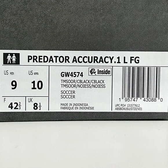 Adidas Predator Accuracy.1 Low FG “Heatspawn Pack” Men Size 9-9.5 Cleats No Lid - Picture 8 of 9